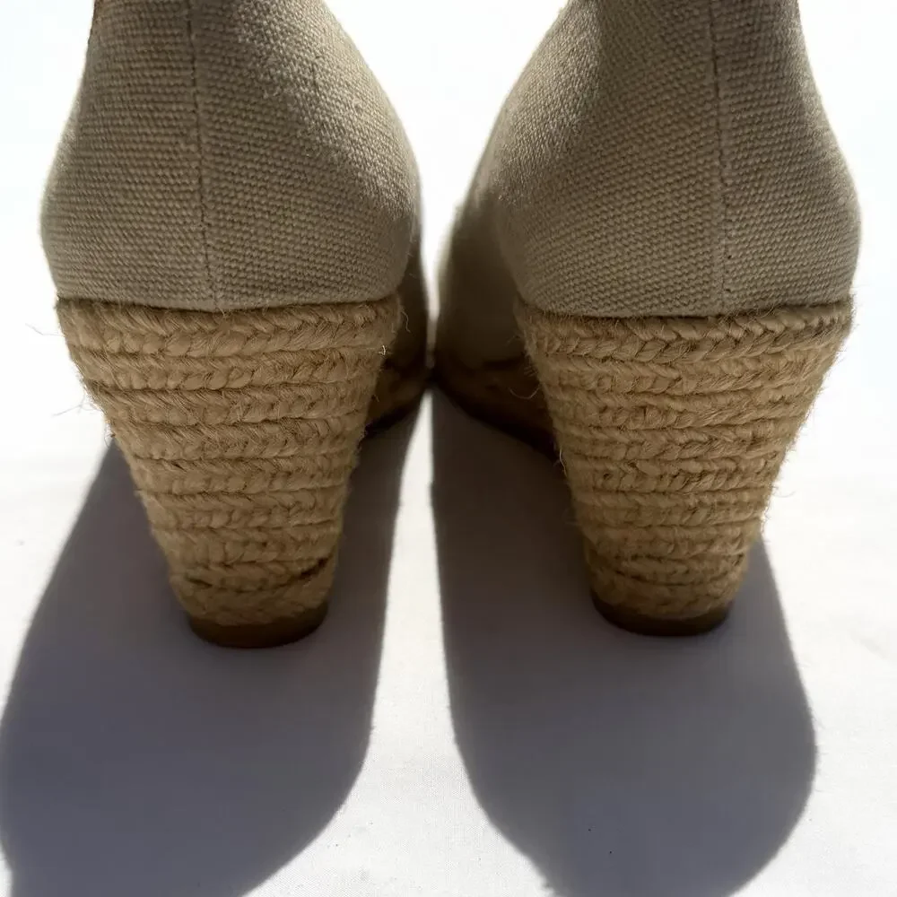 Viscata Barcelona Rises Wedge Shoe Womens 37 Beige Espadrille Heels